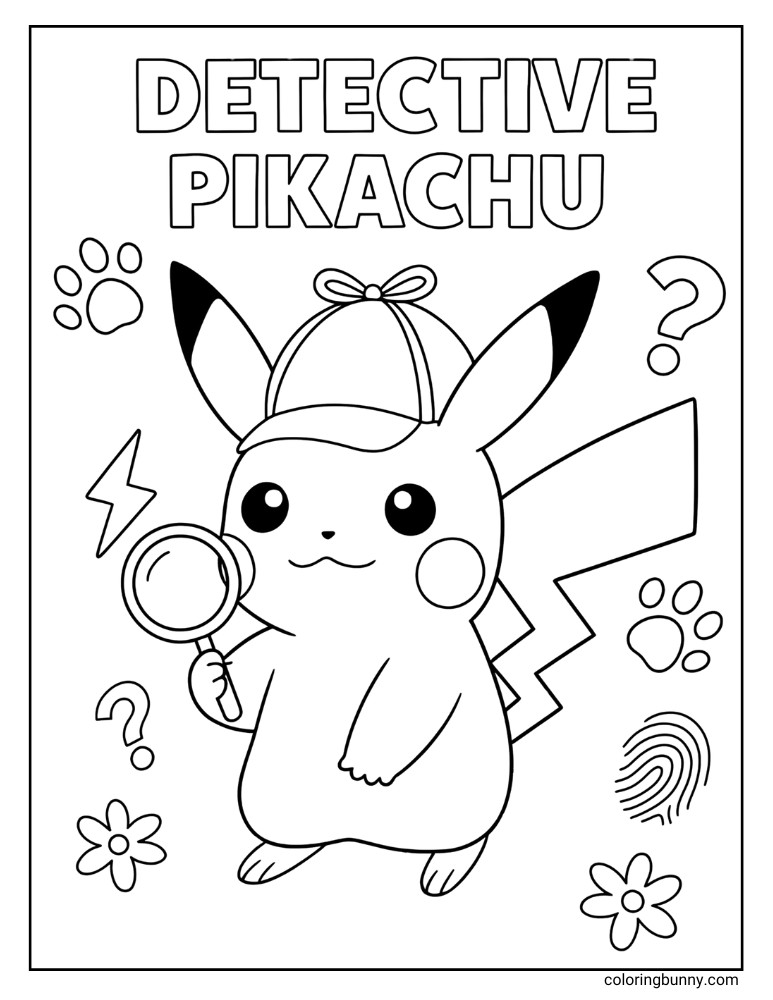 Detective Pikachu coloring page