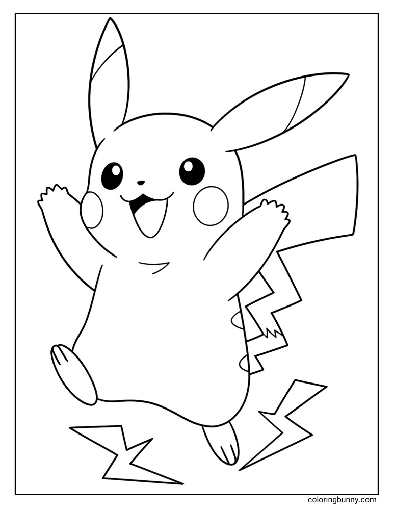 Easy Pikachu coloring page for kids
