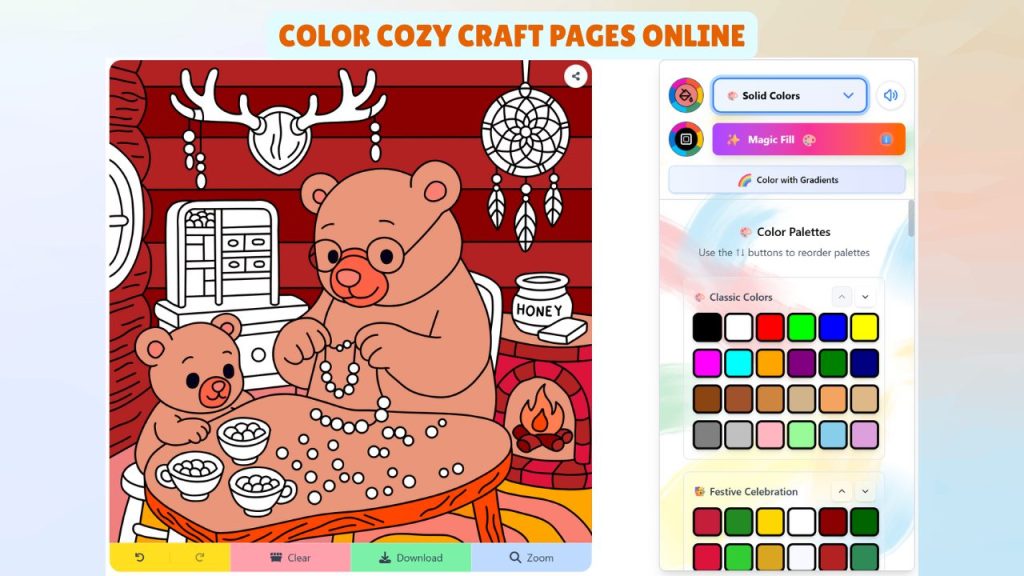Color Hand-drawn Cozy Craft Pages Online