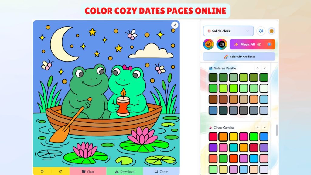 Color Hand-drawn Cozy Dates Pages Online