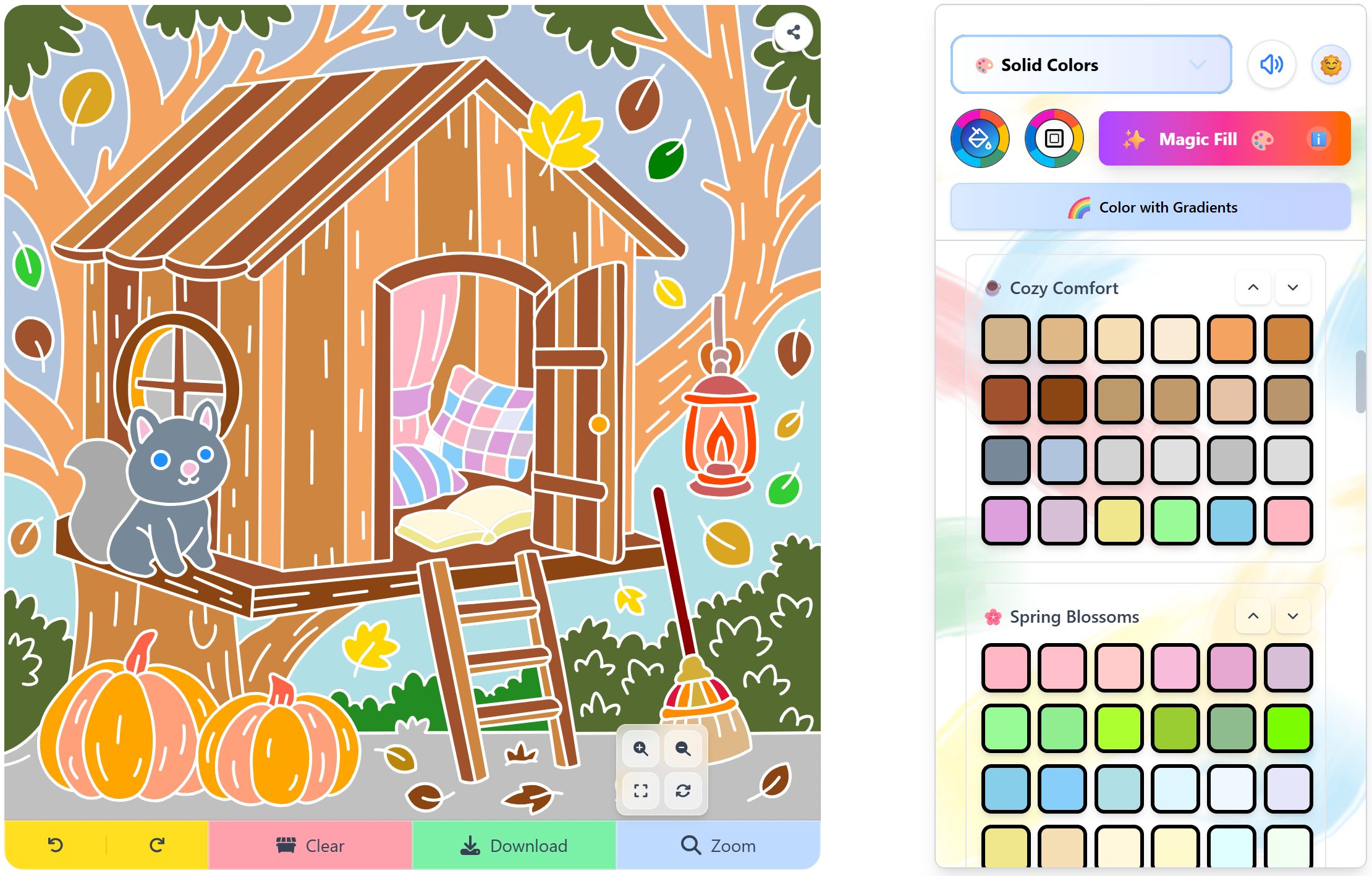 Cozy Cabin Coloring Page with Line Color Changed on the Coloring Bunny Online Coloring Tool