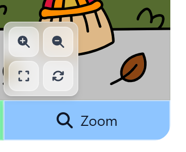 Zoom Buttons on the Coloring Bunny Online Coloring Tool