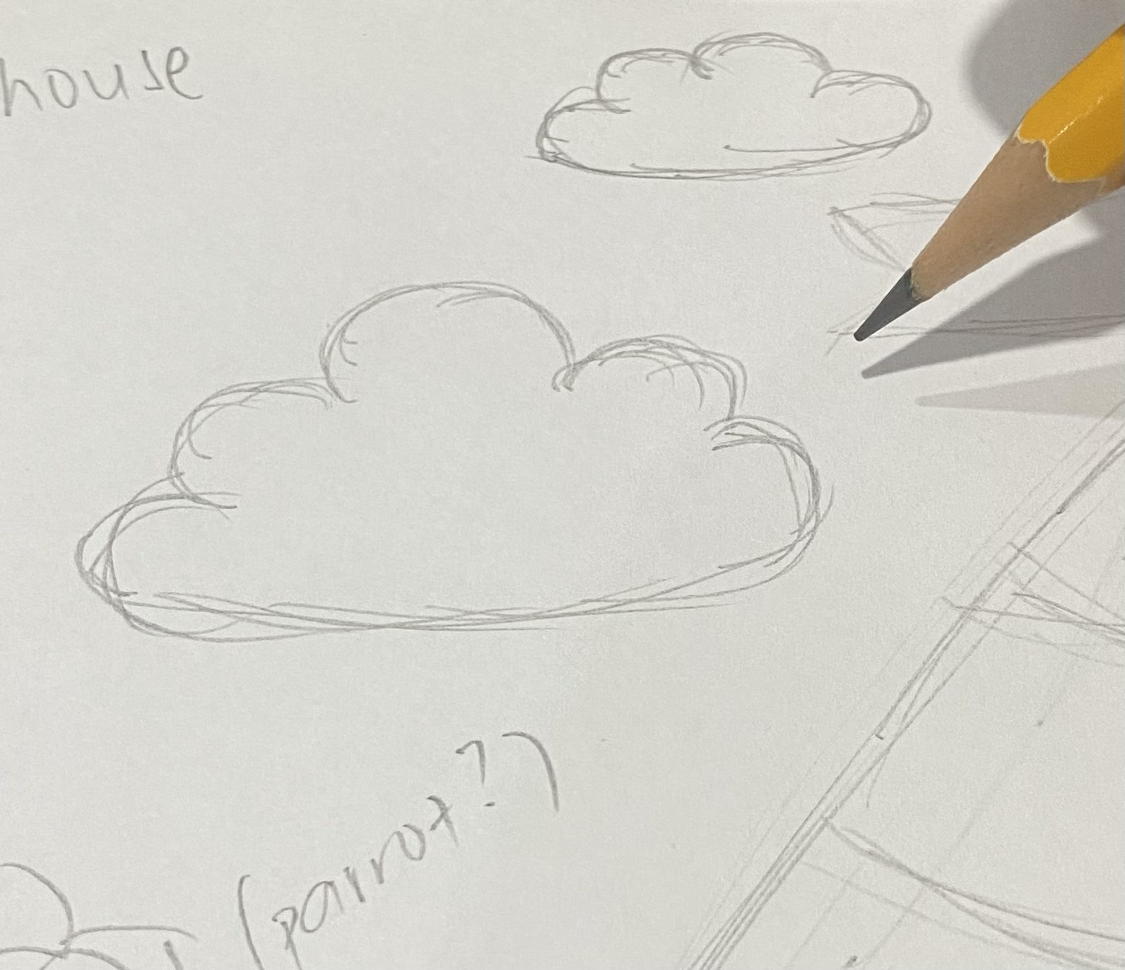 A rough sketch of a cloud, with rounded shapes