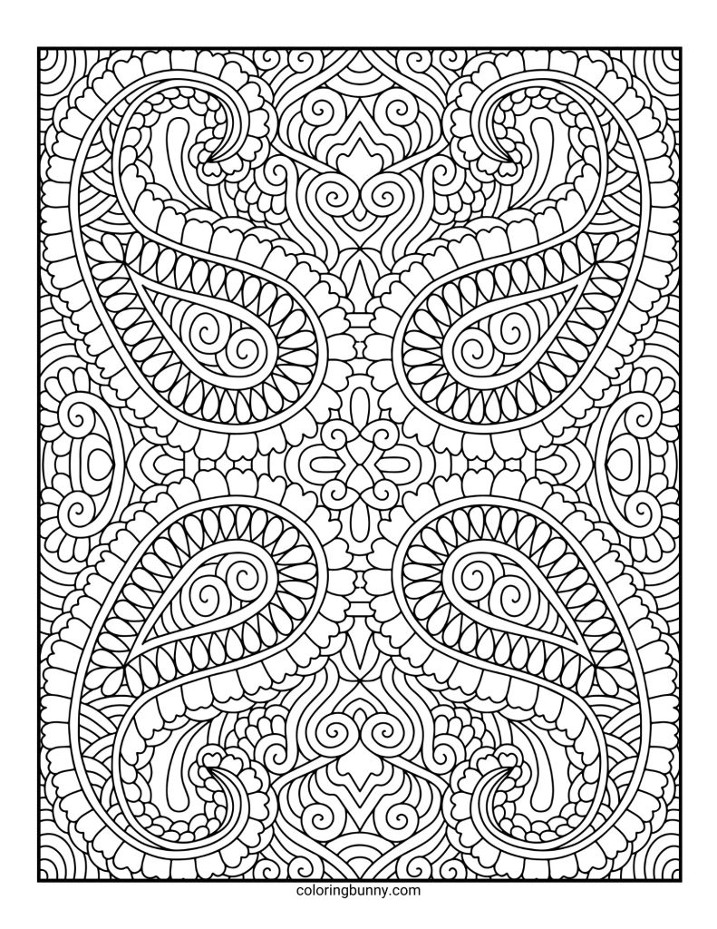 Intricate and Detailed Mandala Coloring Page for Adults