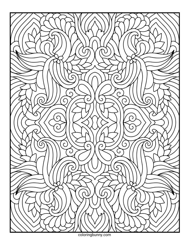 Intricate and Detailed Mandala Coloring Page for Adults