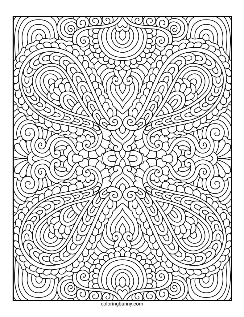 Intricate and Detailed Mandala Coloring Page for Adults