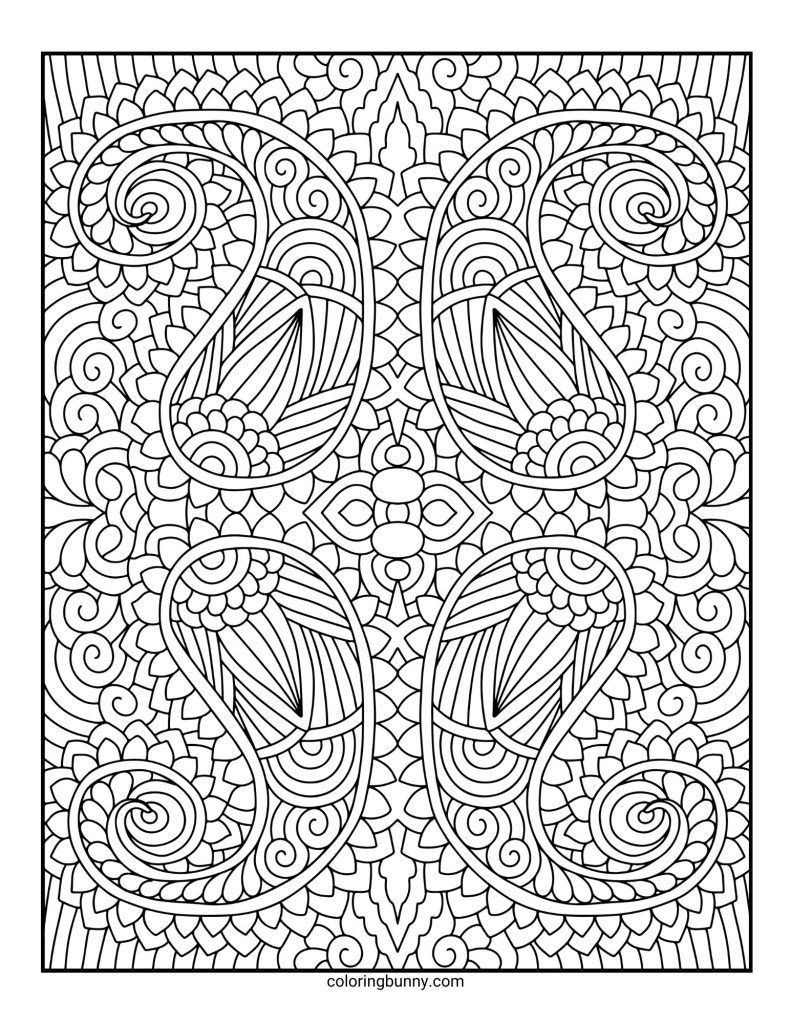 Intricate and Detailed Mandala Coloring Page for Adults