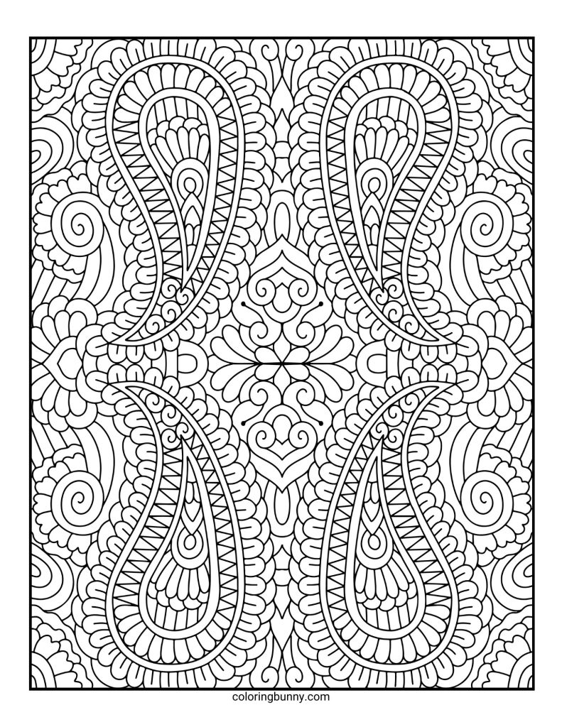 Intricate and Detailed Mandala Coloring Page for Adults
