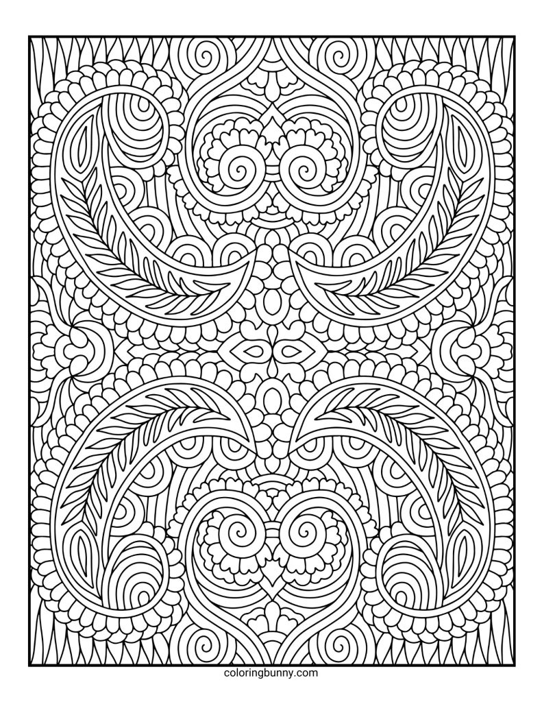 Intricate and Detailed Mandala Coloring Page for Adults