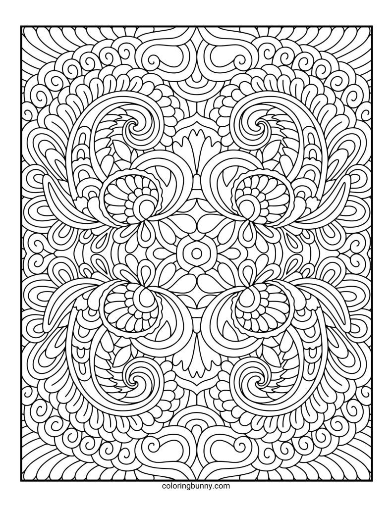 Intricate and Detailed Mandala Coloring Page for Adults