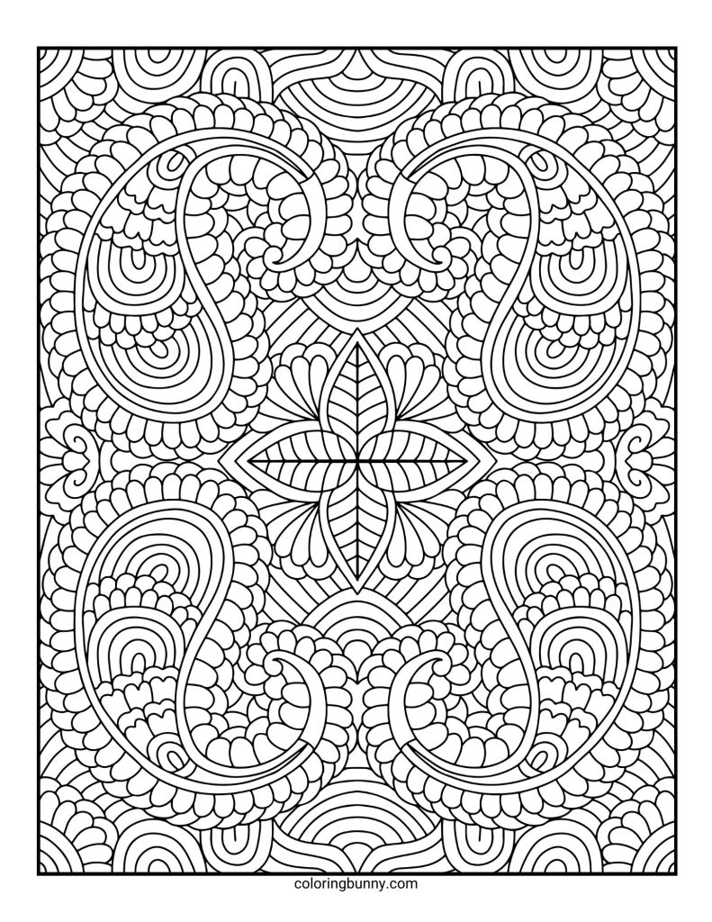 Intricate and Detailed Mandala Coloring Page for Adults