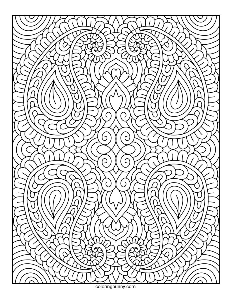Intricate and Detailed Mandala Coloring Page for Adults