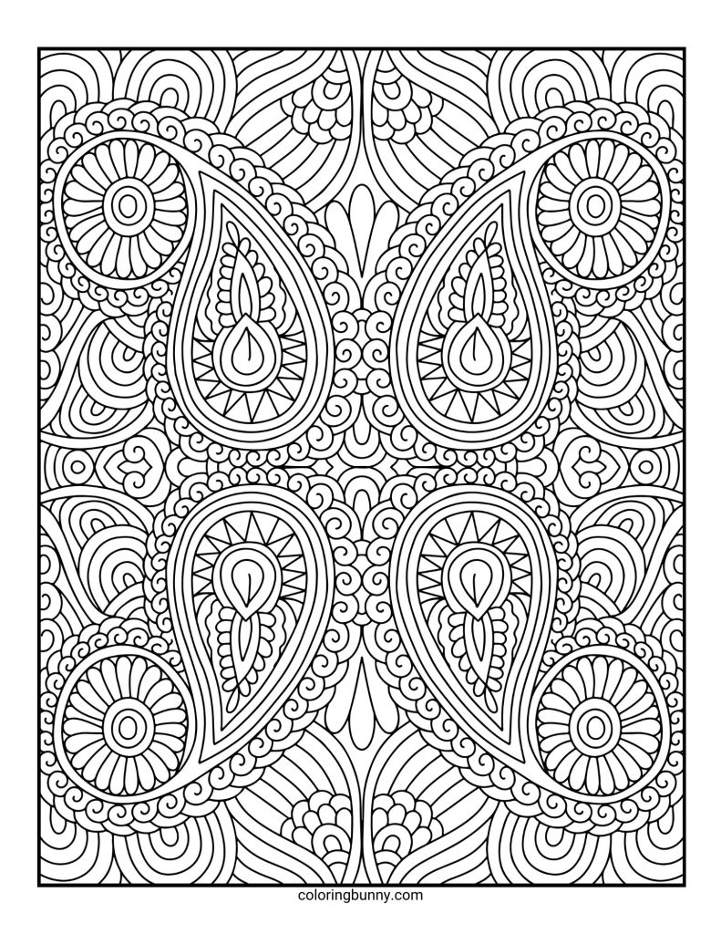 Intricate and Detailed Mandala Coloring Page for Adults