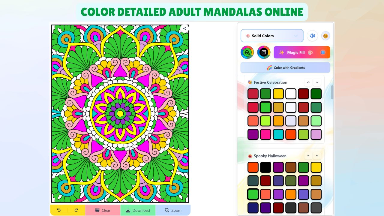 Color Detailed Mandalas Online