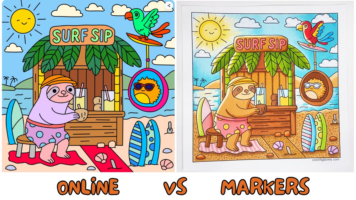 Coloring Online vs With Alcohol Markers A Cozy Comparison