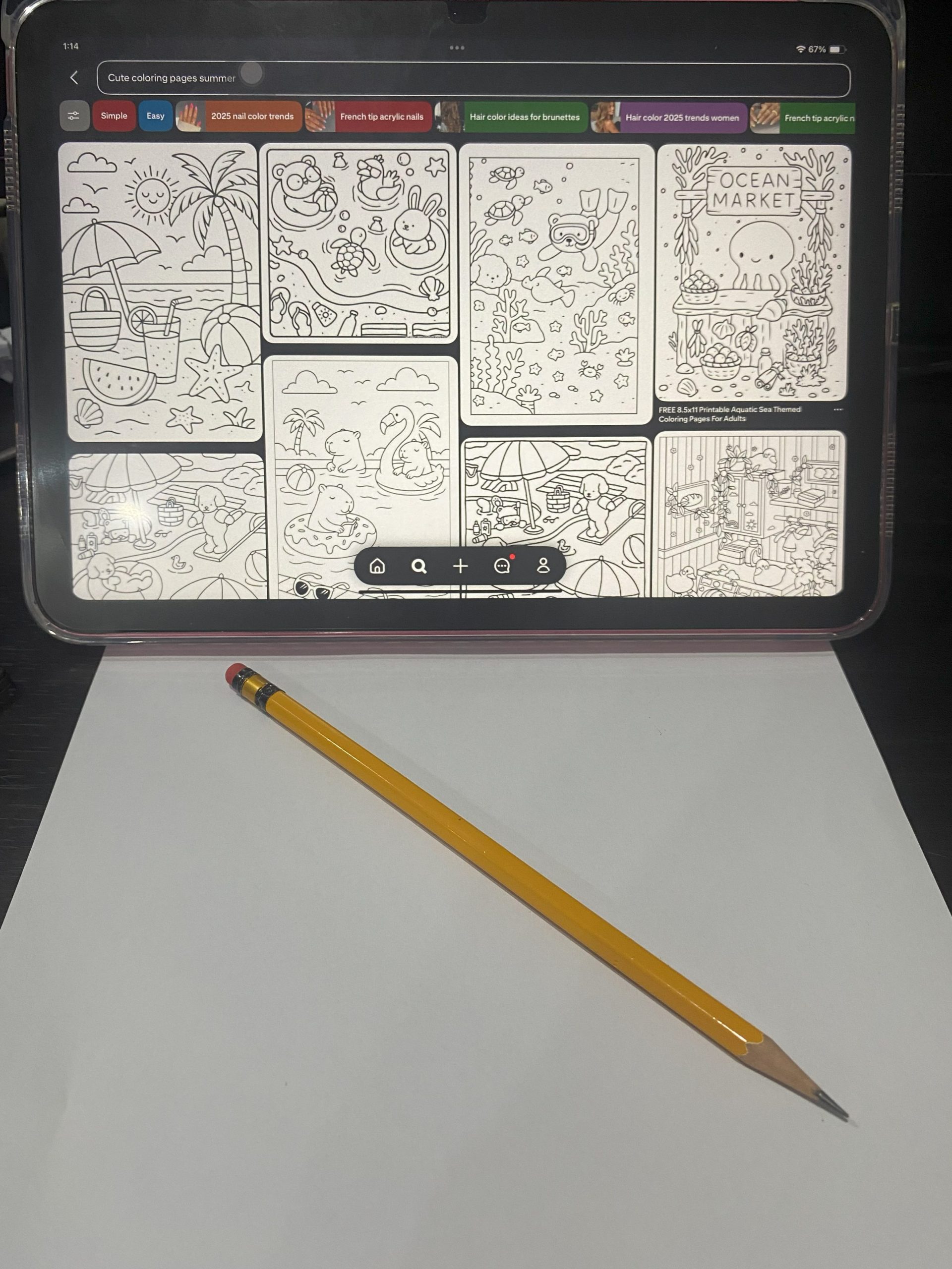 Pinterest Summer Coloring Page Ideas on the iPad