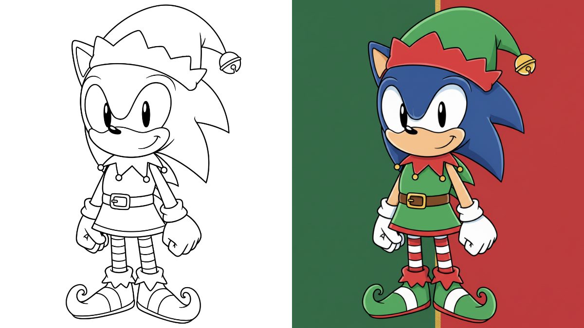 Sonic Christmas Coloring Pages