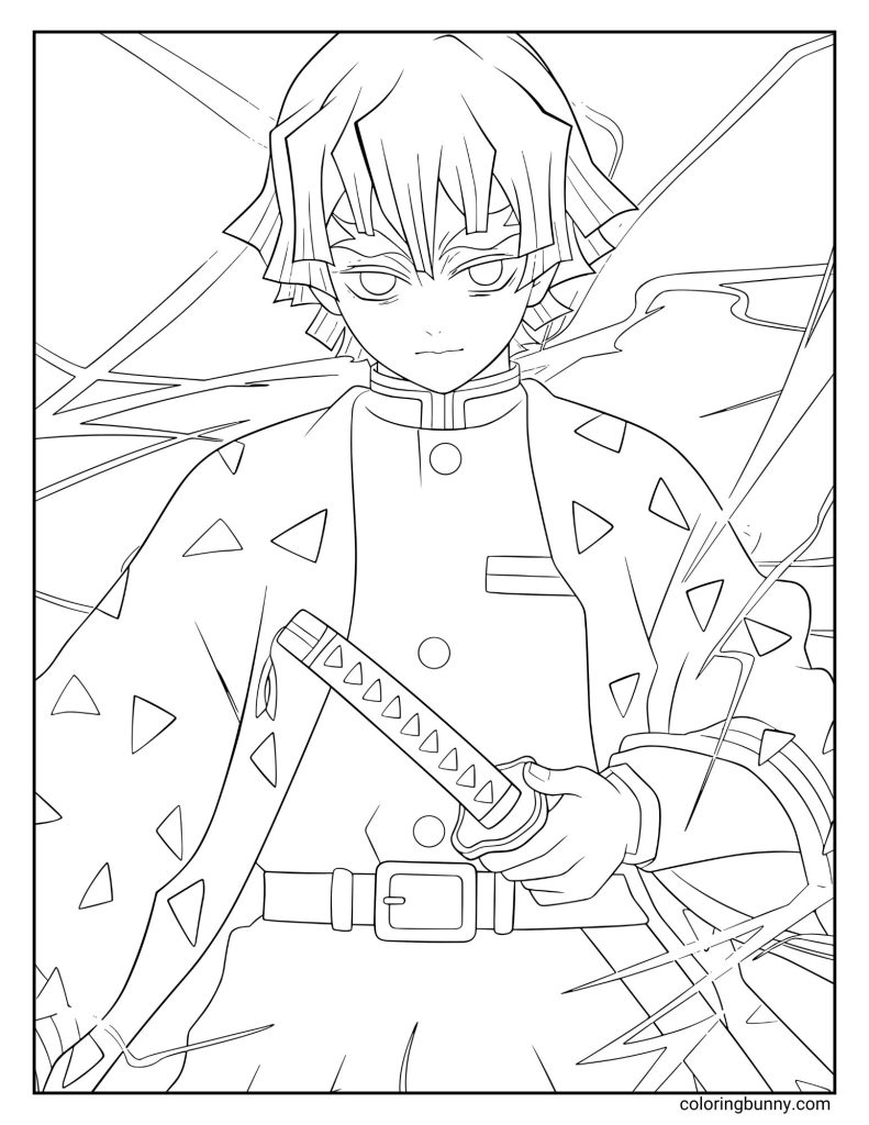 Zenitsu Agatsuma from Demon Slayer: Kimetsu no Yaiba – Infinity Castle stands surrounded by crackling lightning. His usual timid expression is replaced with calm determination as he grips his sword, ready to unleash his Thunder Breathing technique in the chaotic depths of the Infinity Castle.