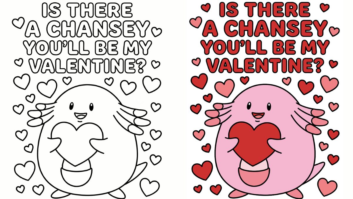Pokemon Valentines Coloring Pages with Chansey