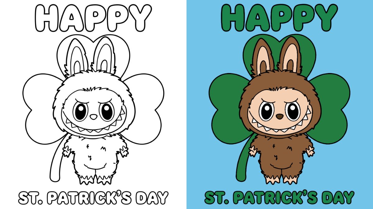 Labubu St. Patrick's Day Coloring Pages