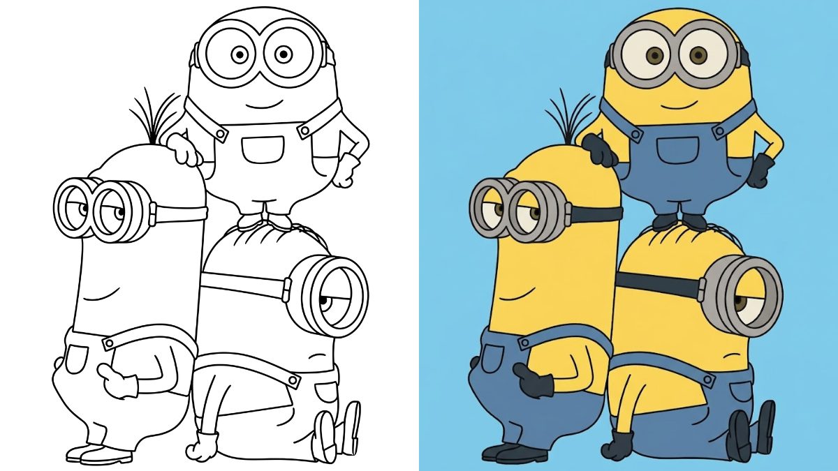 Minions Coloring Pages with Kevin, Stuart and Bob