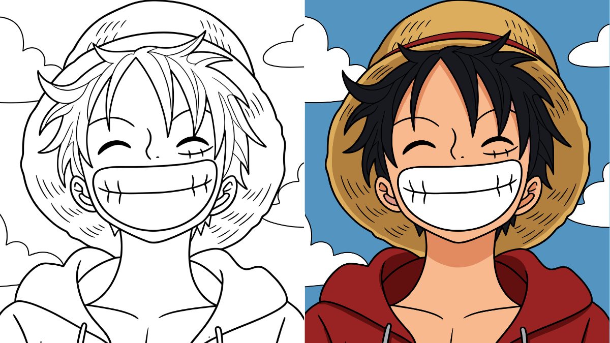 One Piece Coloring Pages with Monkey D. Luffy