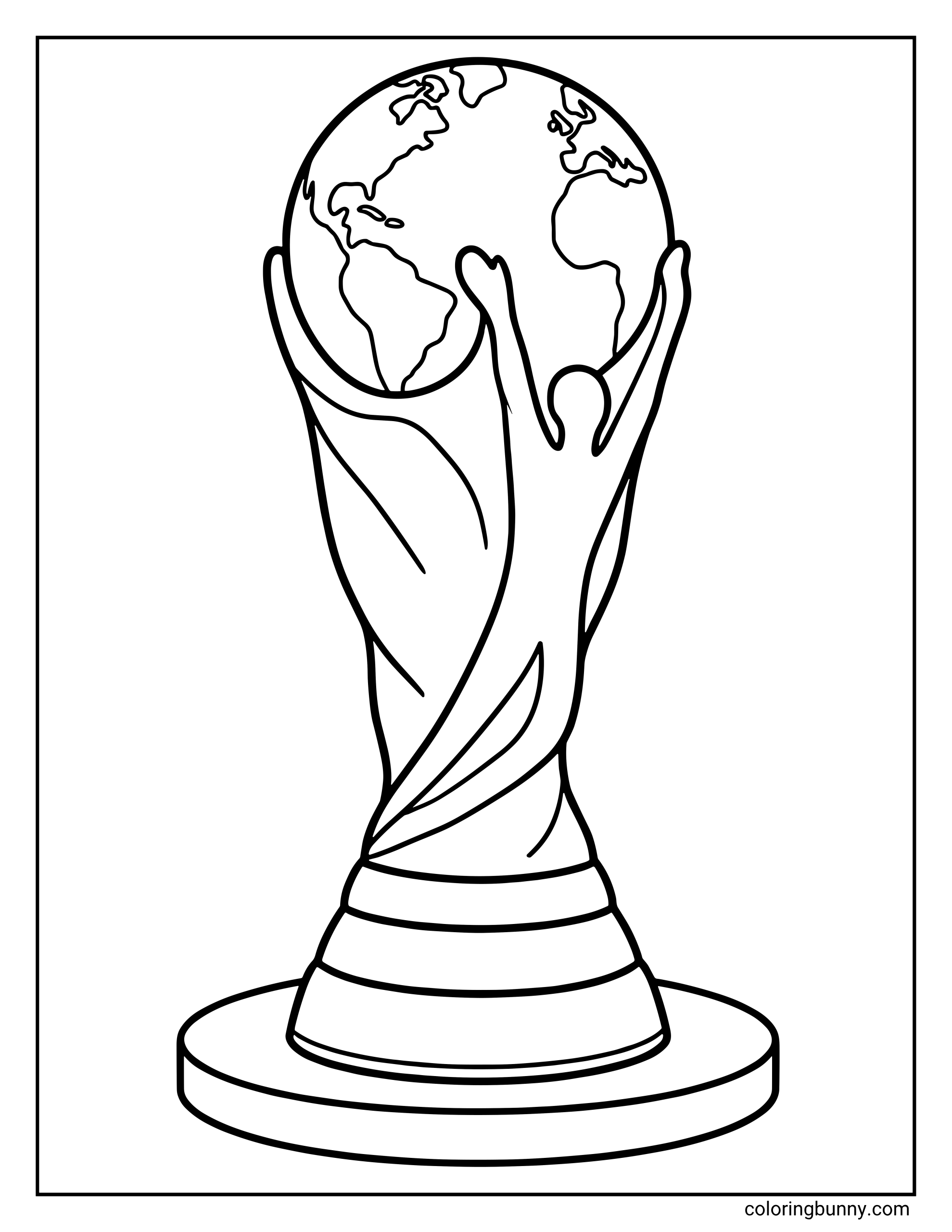 A simple world cup trophy coloring page.