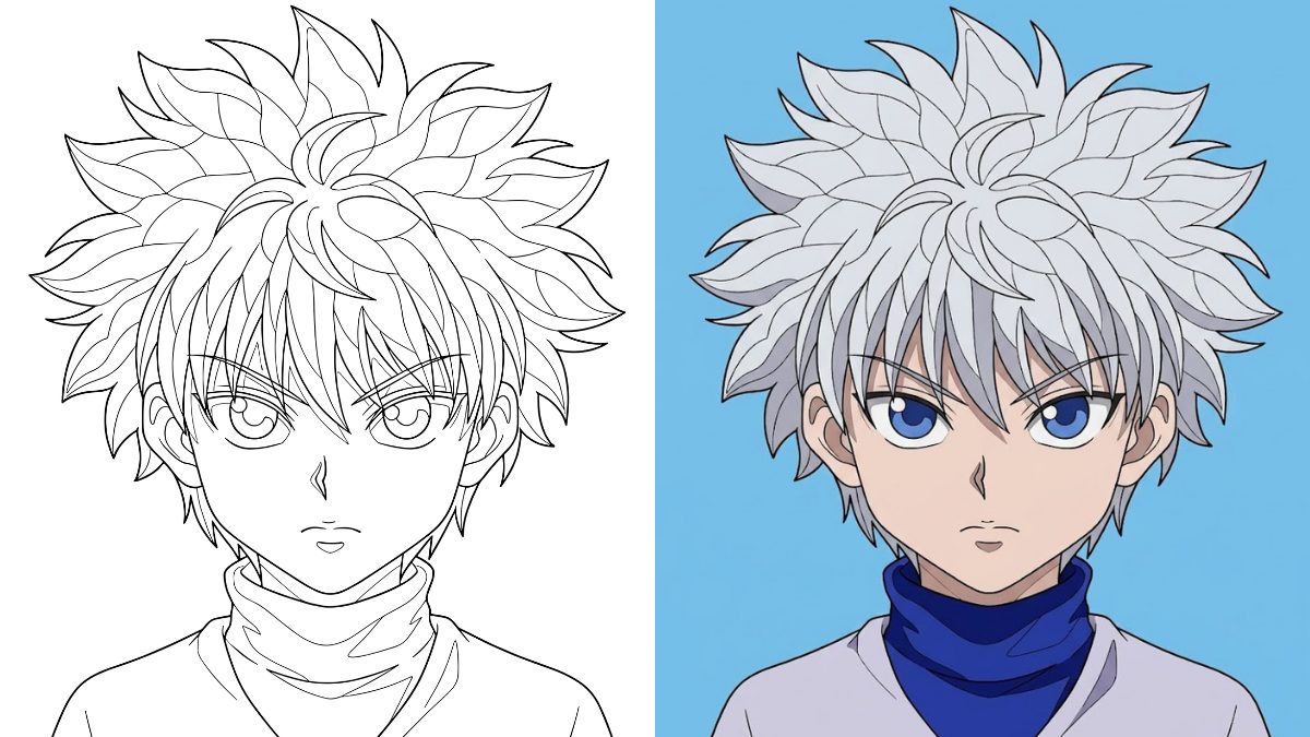 Hunter x Hunter Coloring Pages with Killua Zoldyck